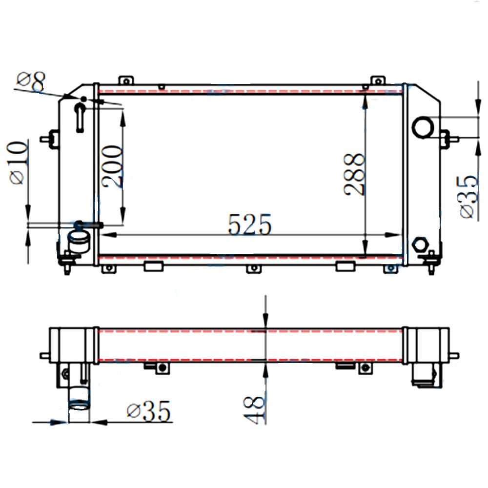 Радиатор TO-0459-48-K /TOYOTA LITEACE,  TOWNACE TRUCK 1986-1999 CM60,  YM60,  YM65 2C,  2Y/ ADR на  