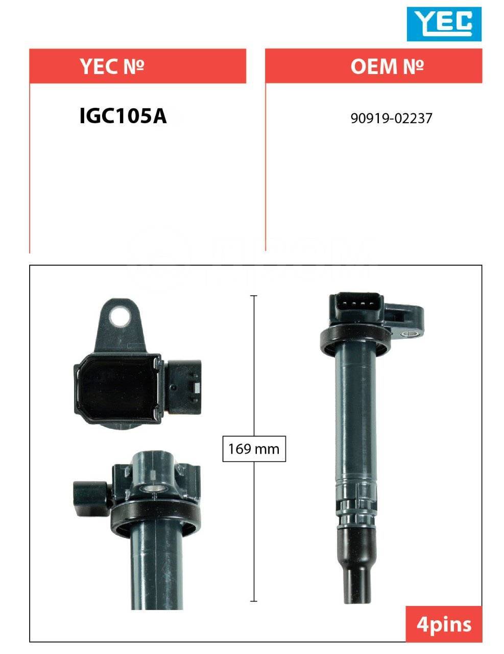 Катушки Зажигания IGC105A YEC /2RZ,  3RZ/ на  