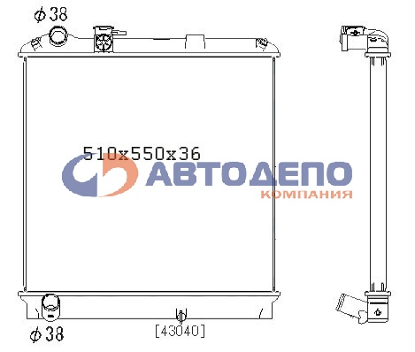 Радиатор IS0010-NPR72 (PL051686A) /ELF 4HJ1 NPR72 (02-04)/ [8-97240-348-0] AD на  
