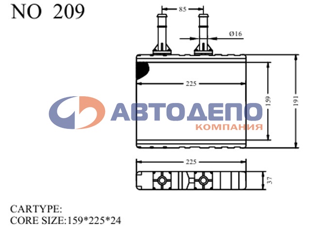 Радиатор печки HR-209 /NISSAN WINGROAD Y11/ AD на  