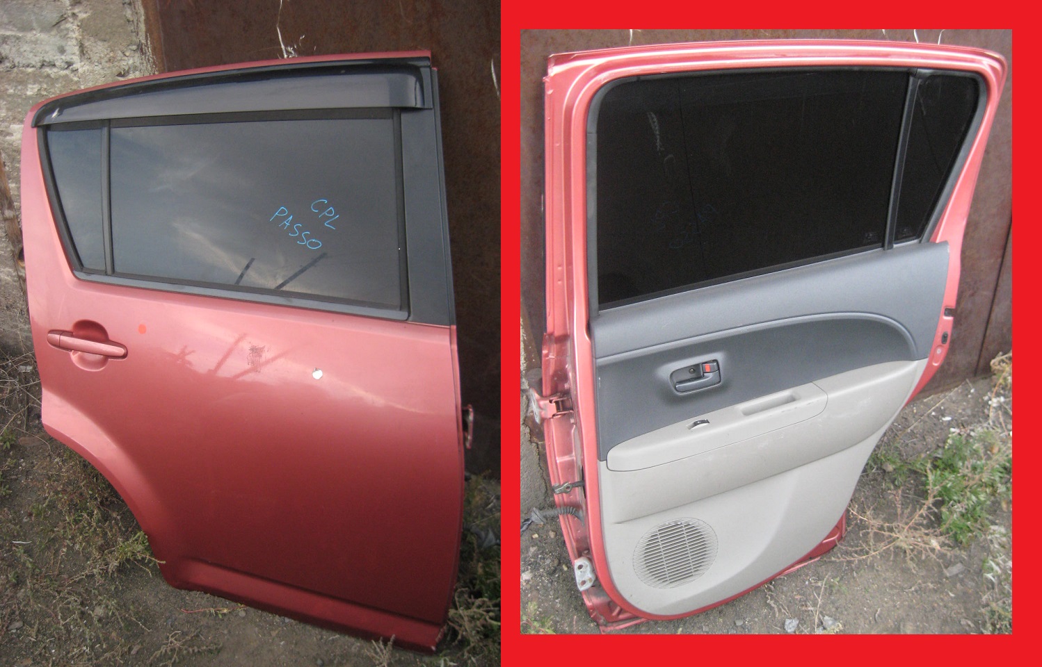 Дверь TOY PASSO /темно-розовый/ REAR RH [б/у] на TOYOTA MOBILIO SPIKE