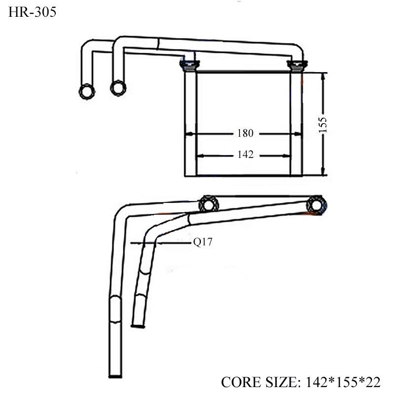 Радиатор печки HR-305-22-K GSParts /MAZDA TITAN -2004 WH65T, WH35T, WH65D 4HG1, 4HF1/ ( трубки к радиатору крепятся хомутами!) на Радиатор печки HR-305-22-K GSParts /MAZDA TITAN -2004 WH65T, WH35T, WH65D 4HG1, 4HF1/ ( трубки к радиатору крепятся хомутами!) на