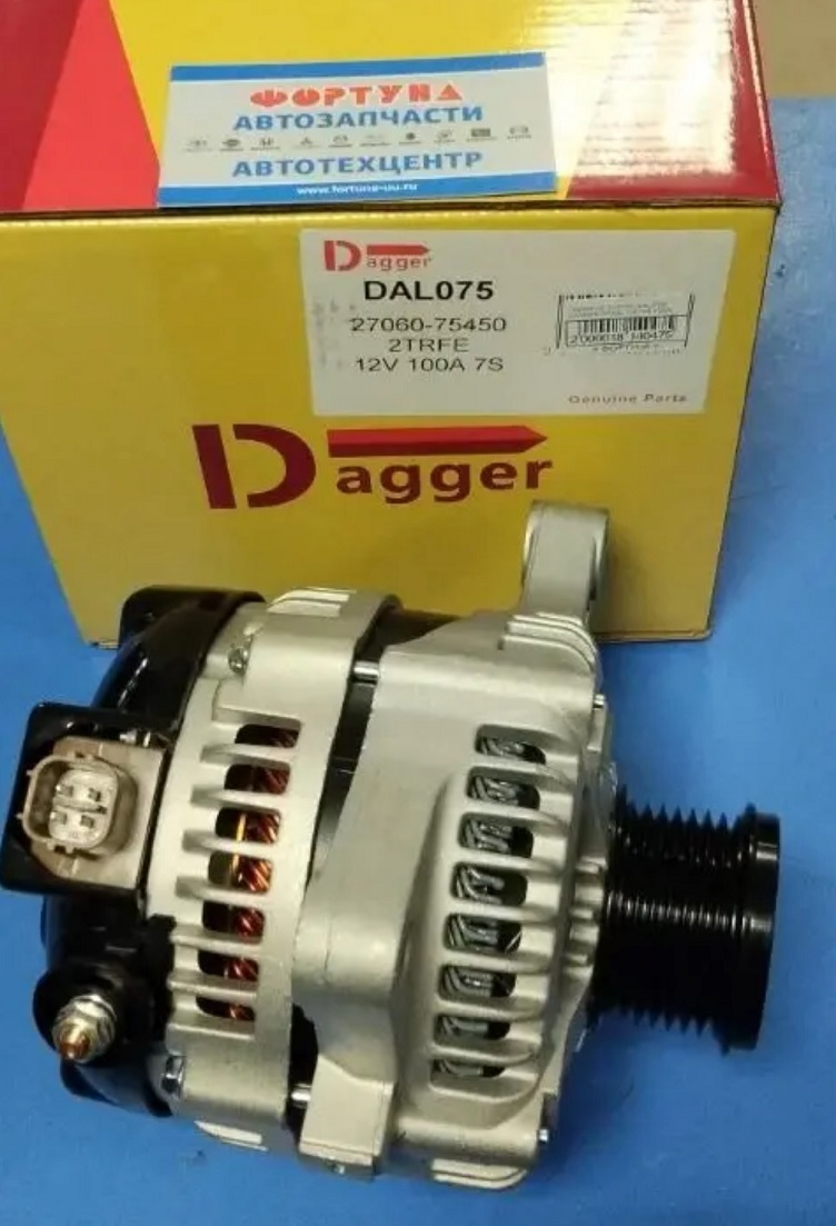 Генератор 2TR-FE (DAL075) DAGGER (7pk)/Prado TRJ150 100A/ на  